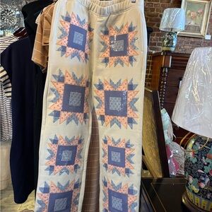 QUEEN OF SPARKLES Star Pattern Pants - Blue and Pink